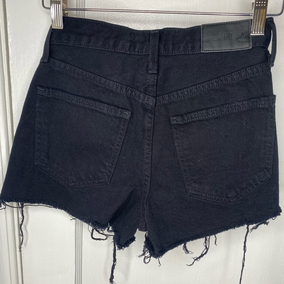 PISTOLA Black Distressed Denim Shorts - Picture 8 of 8